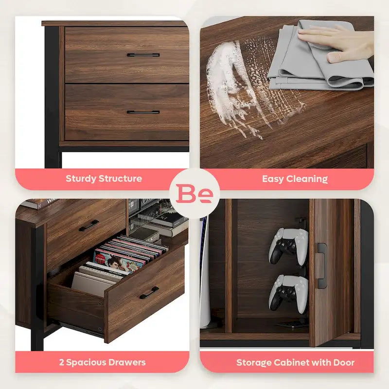Contemporary 80-Inch TV Stand for 75/80/85 Inch TVs with 2 Drawers - image 21