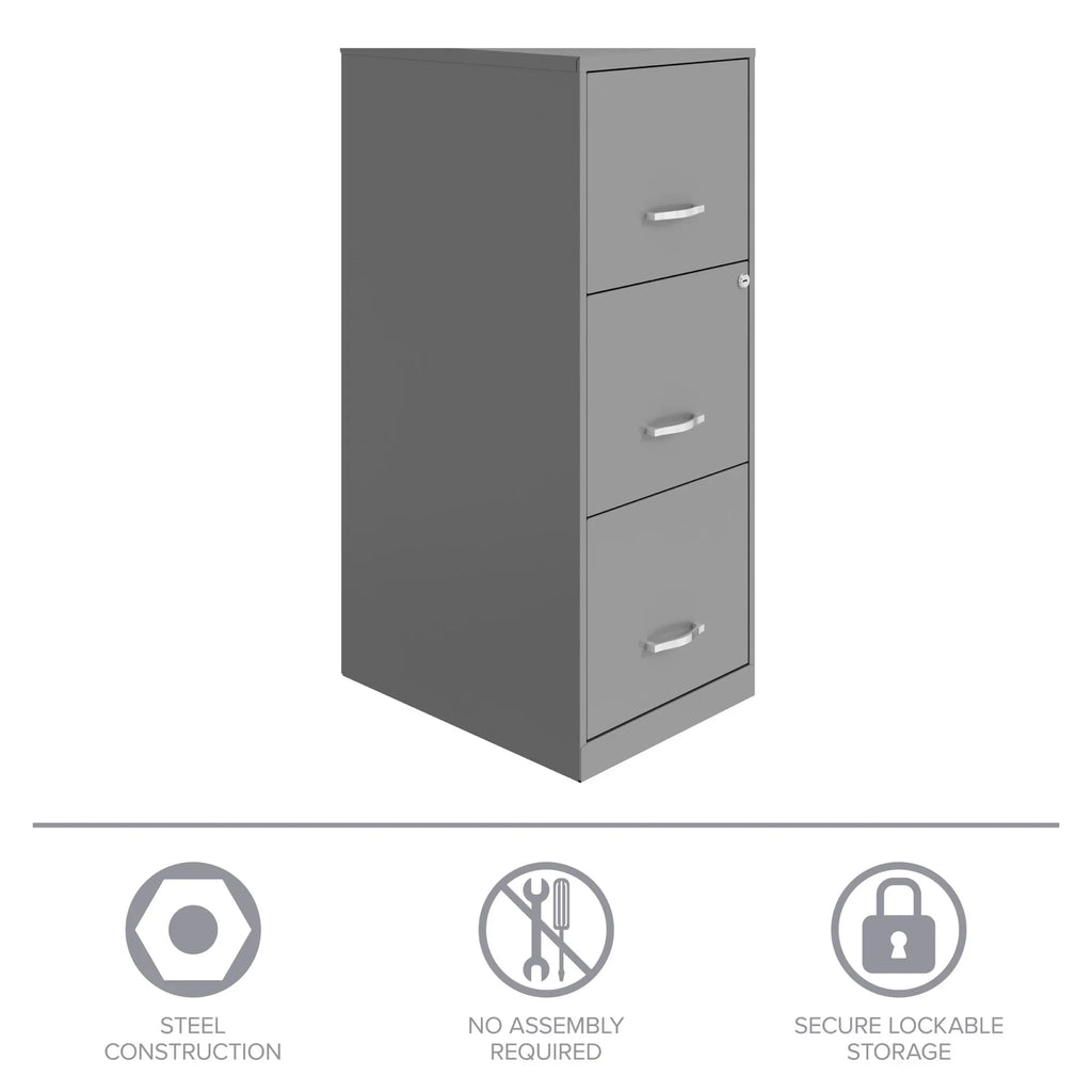 Space Solutions 18" Deep 3 Drawer Smart Letter Width Vertical File Cabinet, Navy - image 17