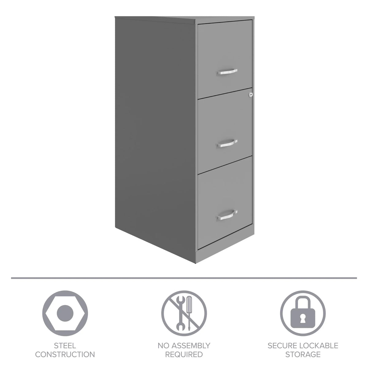 Space Solutions 18" Deep 3 Drawer Smart Letter Width Vertical File Cabinet, Navy - image 17