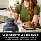 4 in 1 Portable Glass Air Fryer Cooking System, 4QT & 6 Cup Glass Containers with Storage Lids, Easy Meals, Microwave, Freezer & Dishwasher Safe, Air Fry, Bake & More, Cyberspace, FN101GY - image 10