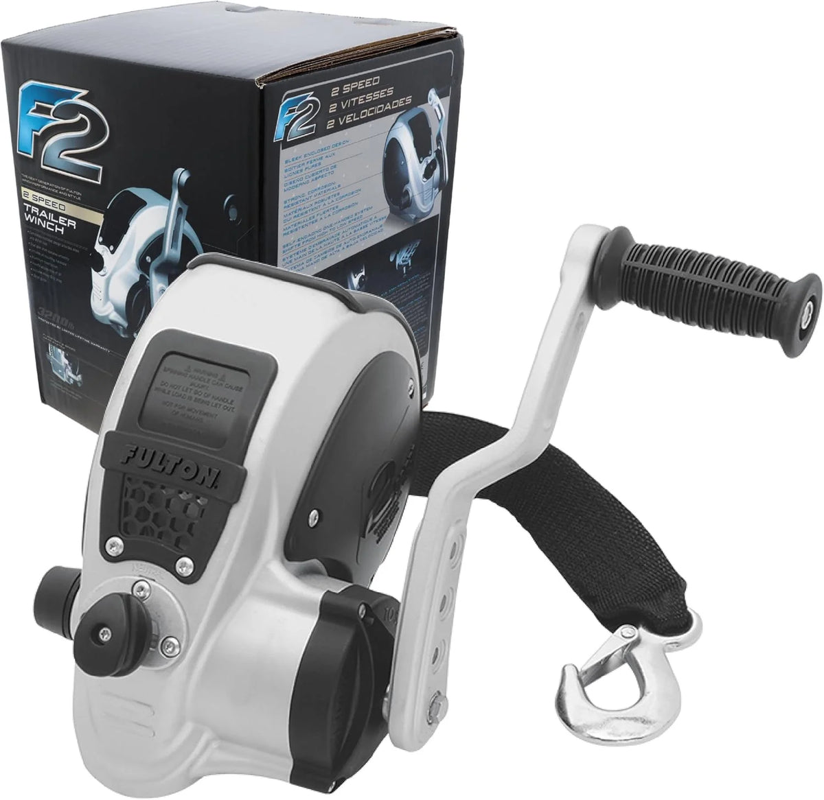 Fulton F2 Marine Trailer Winch 3200lbs 2-Speed Adjustable - image 1