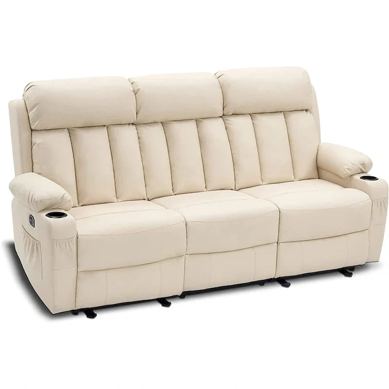 MCombo Faux Leather Electric Reclining Sofa with Heat and Massage - Models 6095/6075/6077 - image 27
