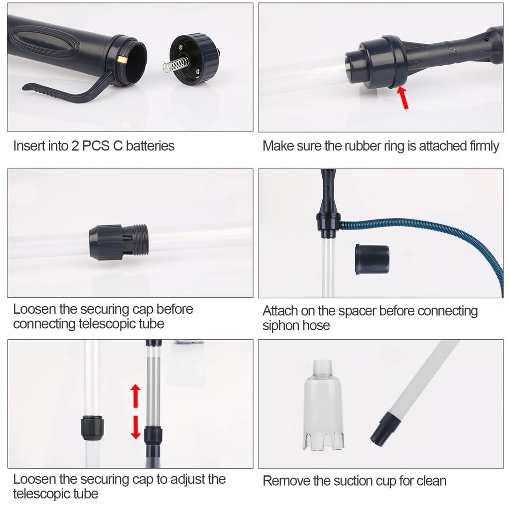 Battery Operated Aquarium Vacuum Gravel Cleaner Portable Fish Tank Cleaner Siphon Pump - image 2