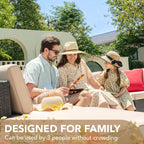 Devoko 5 Pieces Patio Furniture Sets All Weather Outdoor Sectional Patio Sofa Manual Weaving Wicker Rattan Patio Seating Sofas with Cushion and Glass Table(Beige) - image 14