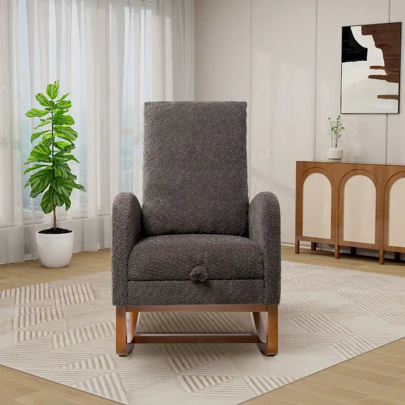 Ergonomic High Back Rocking Chair with Adjustable Footrest - image 13