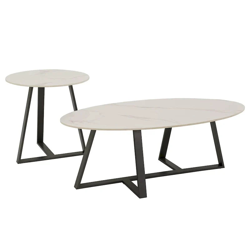 iNSPIRE Q Modern Jurmala Glossy Sintered Stone Tables with Grey Metal Base - image 14