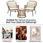 3-Piece Patio Conversation Bistro Set, Outdoor Rattan Furniture Set with Glass Table & 2 Wide Armchairs, Seat Cushions - image 20