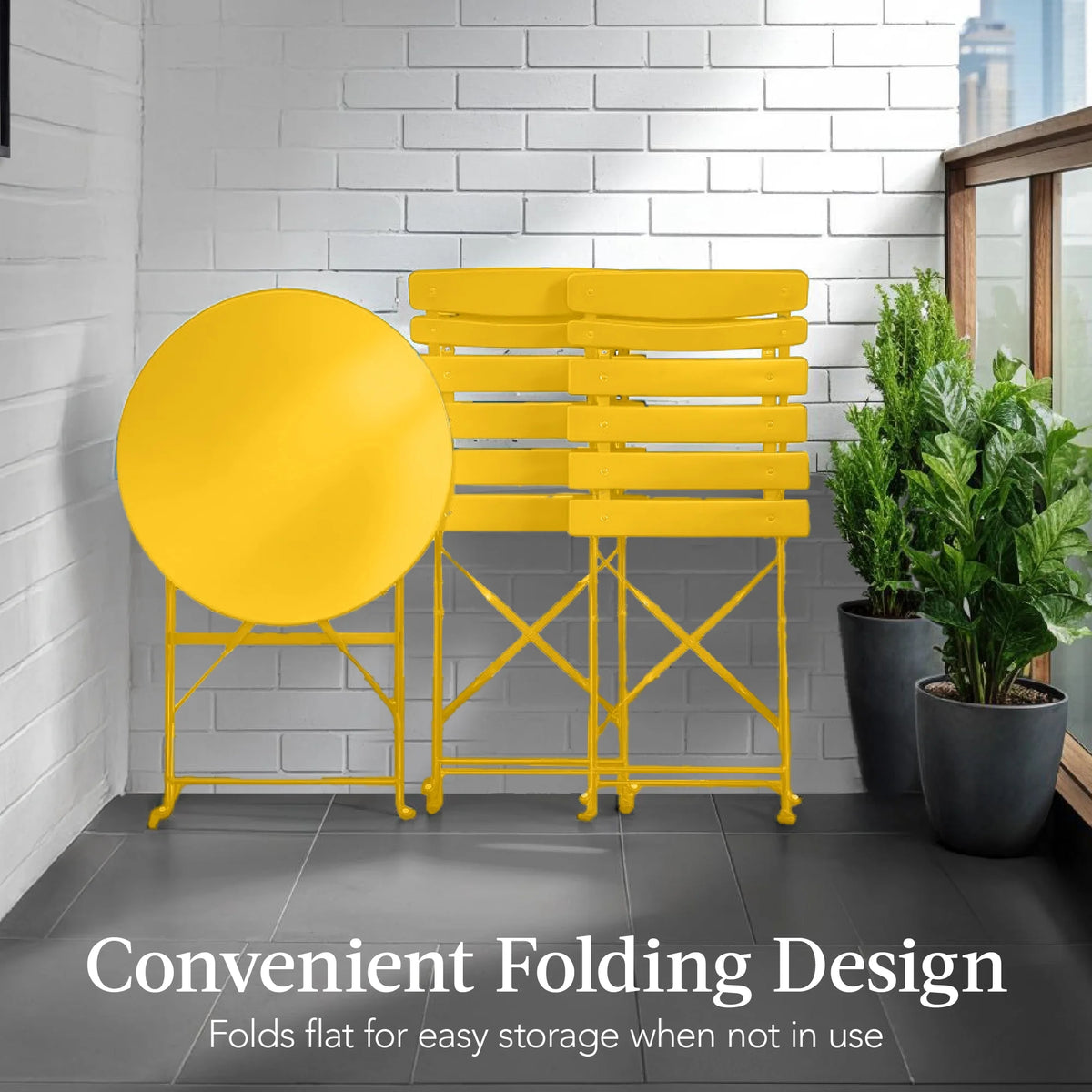 Best Choice Products 3-Piece Small Bistro Set, Folding Patio Furniture Set of 2 Chairs and Table - Black - image 121