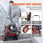 Drain Cleaner Machine 100FT x 1/2 Inch, Auto Feed Sewer Snake Auger on Wheels, 550W Portable Drain Cleaning Machine with 8 Cutters & Air-activated Foot for 2" to 4" Pipes - image 17