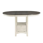 Glee Extendable Counter Height Table (42-60 Inches) in Antique White and Brown - image 2