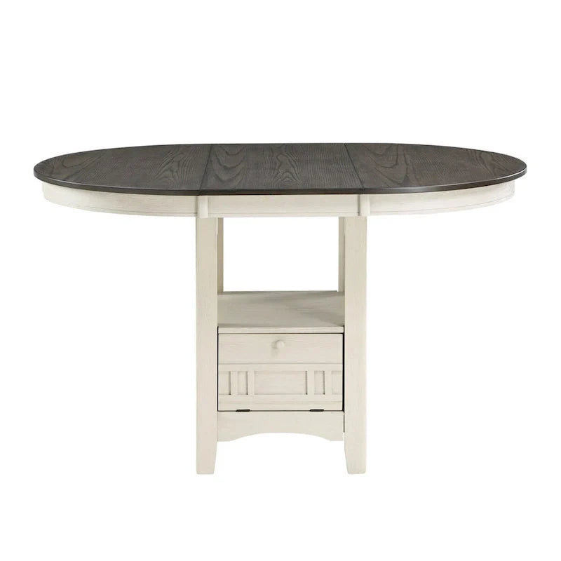 Glee Extendable Counter Height Table (42-60 Inches) in Antique White and Brown - image 2