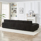 126W Large L-Shaped Corduroy Sofa with USB Charging Port - image 7