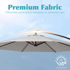 JUSTLET 10ft Heavy Duty Patio Hanging Offset Cantilever Patio Umbrella W/ 4-Piece Base Included Included, Beige - image 26