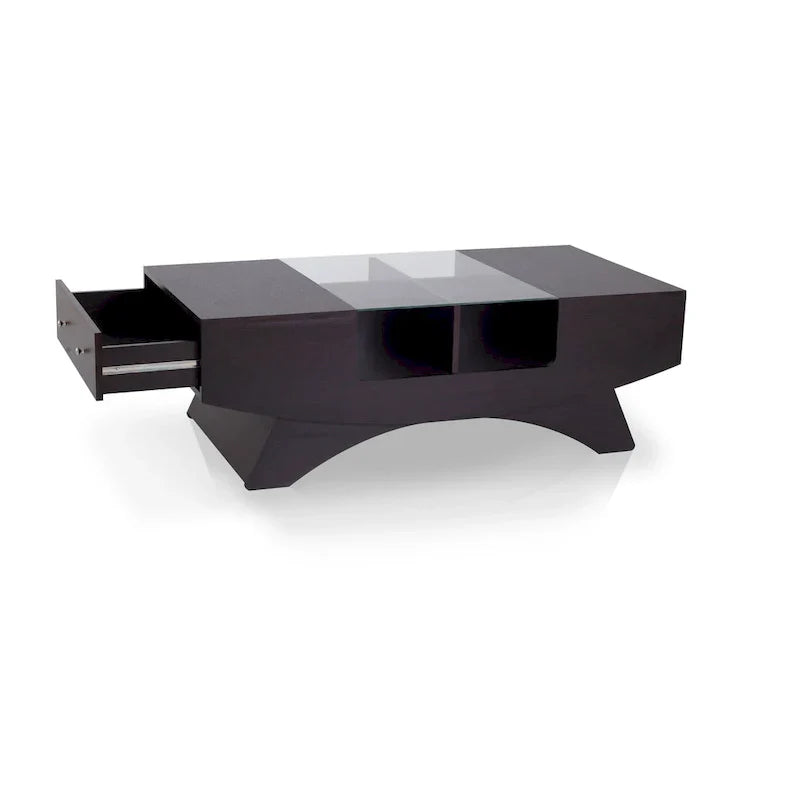 Angelic Contemporary Storage Coffee Table with Glass Insert by Furniture of America - image 25