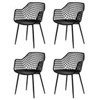 Set of 4 Modern Plastic Shell Dining Chairs with Metal Legs by Costway - image 22