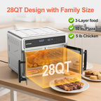 HotKing Dual-Zone Air Fryer Toaster Oven Combo, 28 QT Extra Large, Non Toxic Stainless Steel - image 4