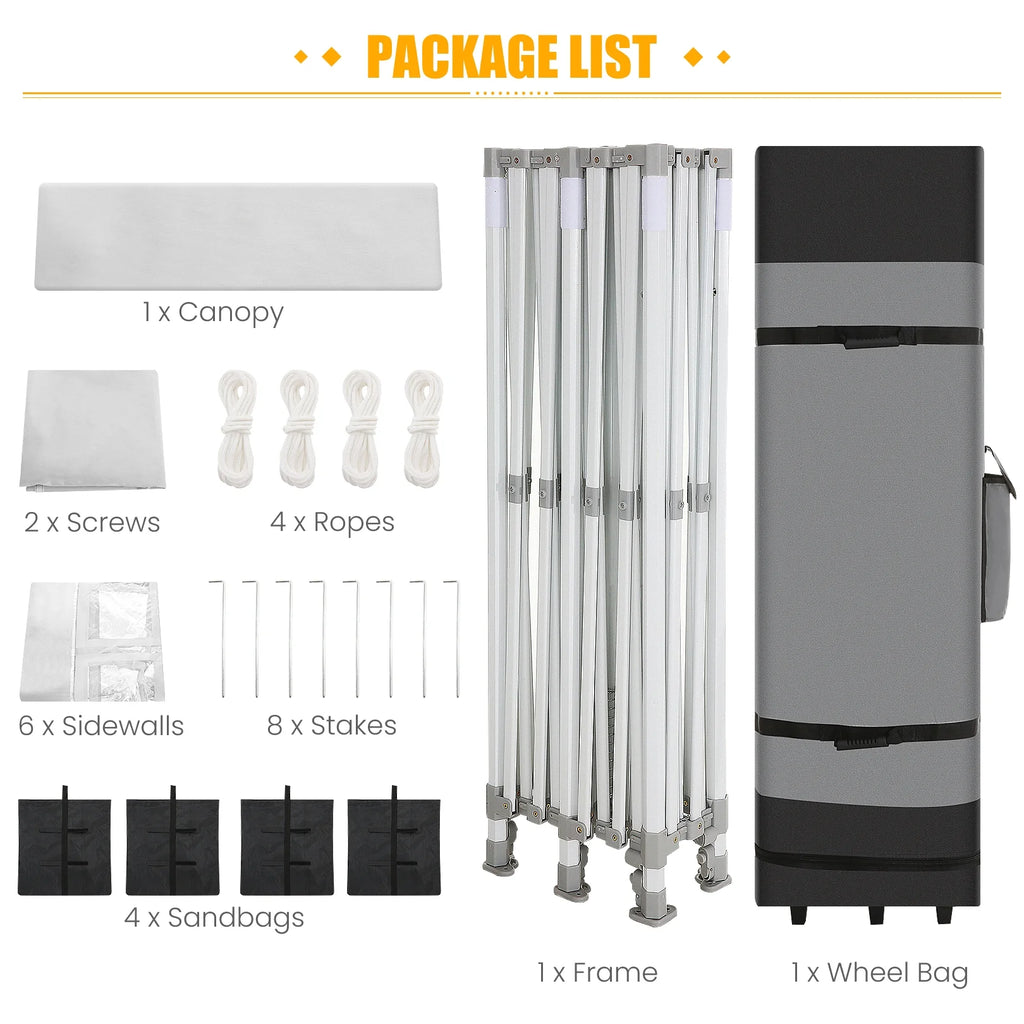 Hoteel 10x15 Heavy Duty Canopy Tent with 4 Sidewalls,Pop up Canopy for Parties Wedding,Commercial Easy up Gazebo with Roller Bag,UV 50+ &,Black - image 42