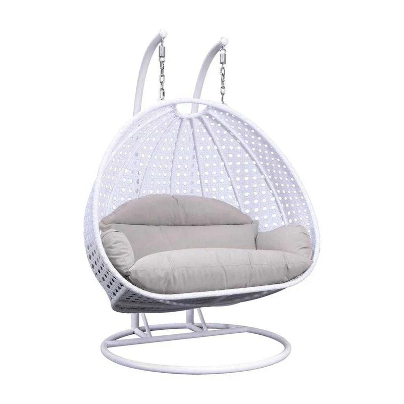LeisureMod 2 Person Hanging Egg Chair with Stand - Outdoor/Indoor Rattan Wicker Patio Swing Hammock Lounger with Cushions - image 34