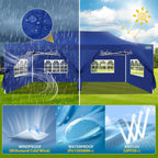 COBIZI 10x20 Heavy Duty Pop up Canopy Tent with 6 sidewalls Easy Up Commercial Outdoor Canopy Wedding Party Tents for Parties All Season Wind & Waterproof Gazebo with Roller Bag,Black(Frame Thickened) - image 236