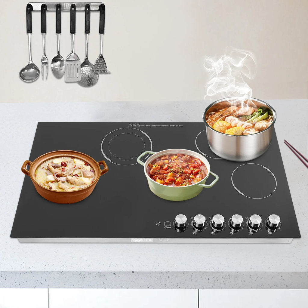 110V Modern Black Electric Cooktop Electric Stovetop 5 Burners Electric Cooktop for Homes, Restaurants - image 4