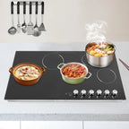 110V Modern Black Electric Cooktop Electric Stovetop 5 Burners Electric Cooktop for Homes, Restaurants - image 4