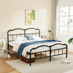 Sturdy 18-Inch High Steel Tube Iron Bed with Double Wave Headboard and Footboard - image 20