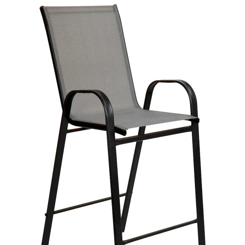 Set of 4 Outdoor Barstools with Flexible Comfort Material - Patio Seating - image 24
