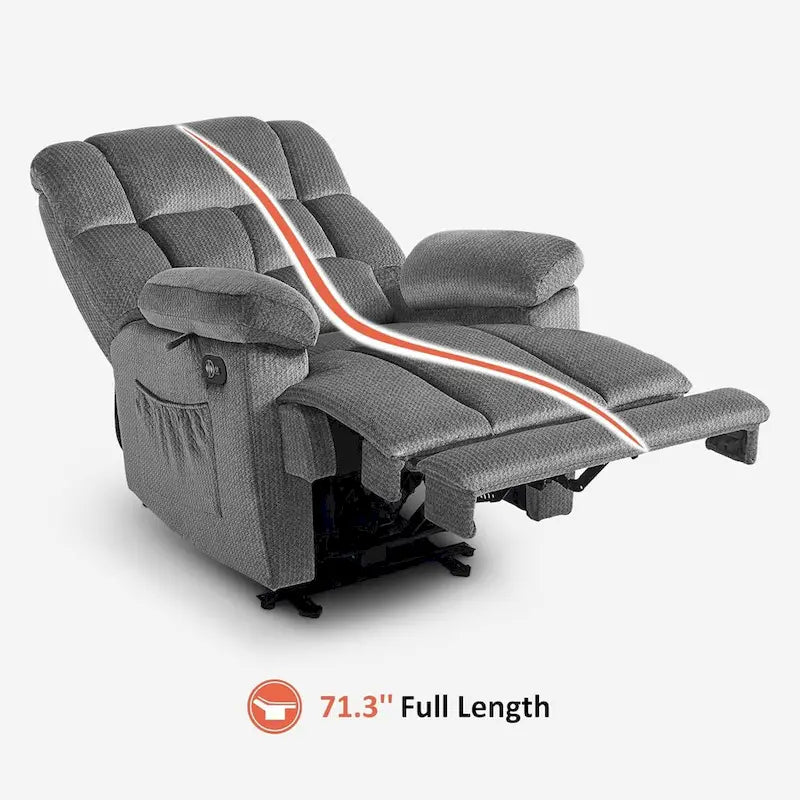 MCombo Heated Massage Electric Recliner Chair for Living Room - Fabric R6233 - image 12