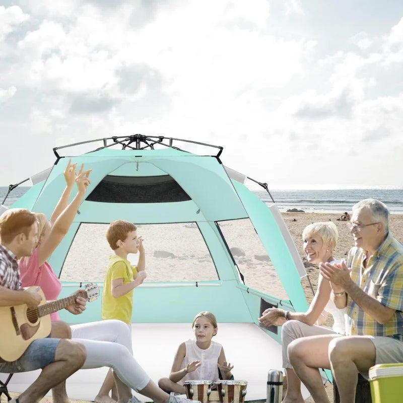 Large Pop Up Beach Tent Sun Shelter for 5-6 Person Portable Sun Shade Instant Tent - image 2
