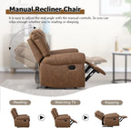 CANMOV Leather Recliner Chair, Classic and Traditional Manual Recliner Chair with Comfortable Arms and Back Single Sofa for Living Room, Nut Brown - image 55