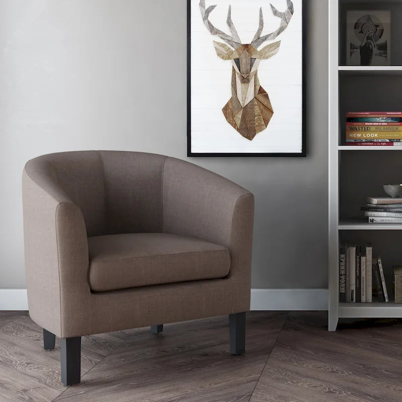 Modern Tub Accent Chair with Upholstered Seat and Wooden Legs - image 22