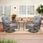 3 Pieces Outdoor Swivel Rocker Patio Chairs, 360 Degree Rocking Patio Conversation Set - image 14