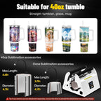 40oz Tumbler Press Tumbler Heat Press Sublimation 40 Oz Tumbler Top and Tapered Bottom Full Wrap - DIY Heat Transfer Vinyl - image 2
