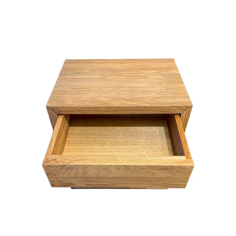 Solid Oak Scandinavian Floating Nightstand with Drawer - Stylish Bedroom Side Table - image 6