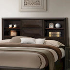 Furniture of America Zuloey Transitional Espresso Wood Platform Bed with Bookcase Headboard and Storage Drawers - image 4
