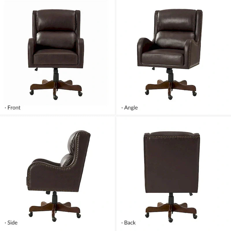 HULALA HOME Pete Adjustable Height Faux Leather Swivel Executive Chair with Tilt Mechanism - image 11