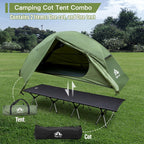 Night Cat Camping Cot Tent - Waterproof 1-Person Off-Ground Combo Cot Bed for Adults Portable Easy Set-up Tent - image 2