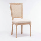 Set of 2 Antique Rattan-Back Dining Chairs with Solid Wood Frame - image 2