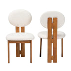 Kacela Contemporary Japandi Boucle Upholstered Wood Dining Chair Set - 2 Pieces - image 5