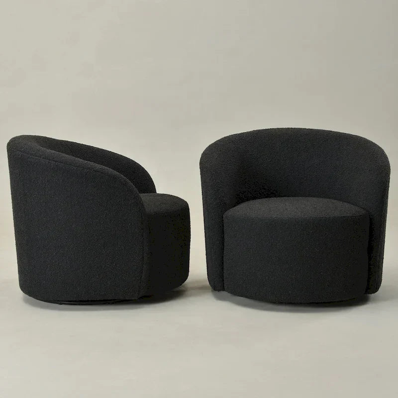 Set of 2 KINWELL 34-Inch Wide Upholstered Swivel Barrel Chairs - image 23