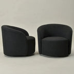 Set of 2 KINWELL 34-Inch Wide Upholstered Swivel Barrel Chairs - image 23