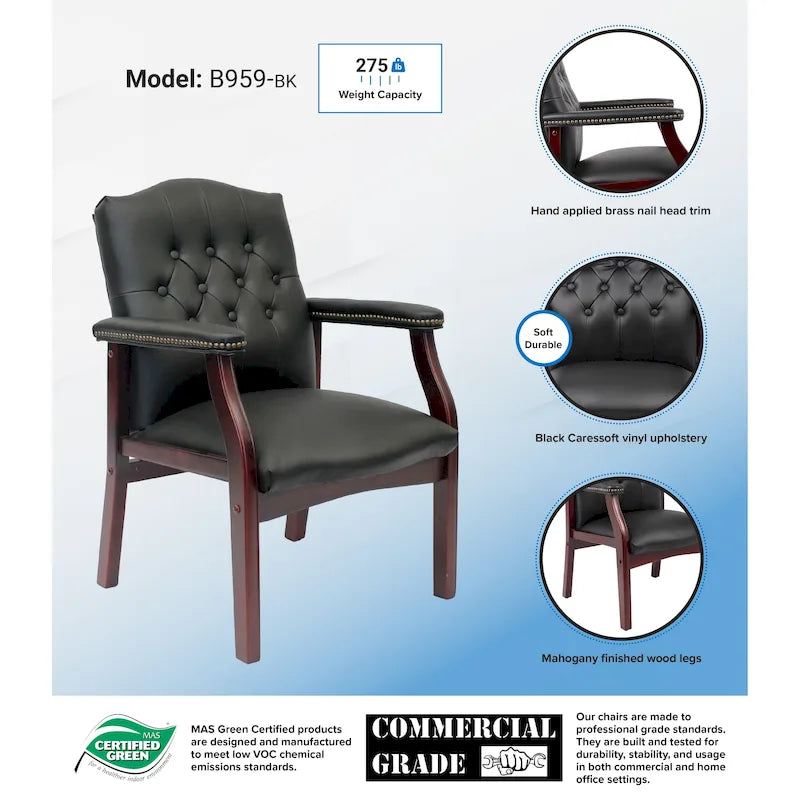 Classic Black Guest Chair by Boss - image 2