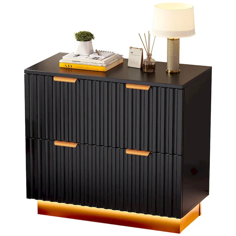 Moasis Lateral Filing Cabinet with LED Lighting and 2 Drawers for Home Office - image 10