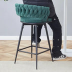 Pair of Swivel Bar Stools with Comfortable Linen Cushions - Counter Height Seating for Kitchen Islands, Dining Areas, or Pubs - image 15