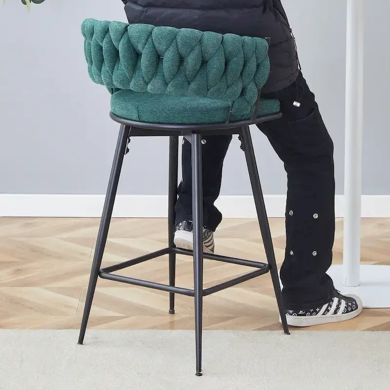 Pair of Swivel Bar Stools with Comfortable Linen Cushions - Counter Height Seating for Kitchen Islands, Dining Areas, or Pubs - image 15