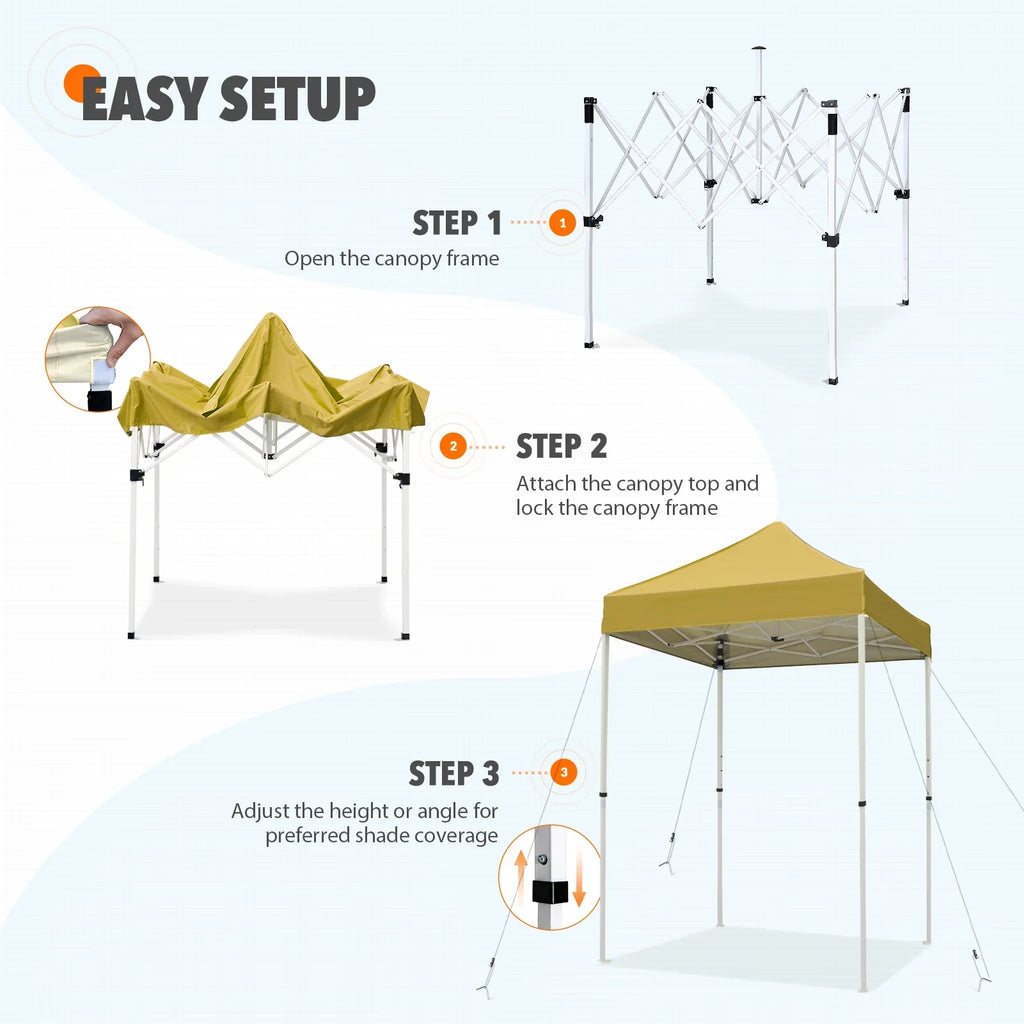 EAGLE PEAK 5x5 Pop up Canopy Tent Instant Outdoor Canopy Easy Set - up Straight Leg Folding Shelter（blue） - image 151