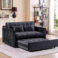 3 in 1 Convertible Sleeper Sofa Bed, Futon Couches for Living Room with Side Pocket / Adjustable Backrest/ Velvet Fabric / Pull Out Couch / Love-seat sofa/ Sectional Sofa Bed/ 2-seat sofa bed - image 1
