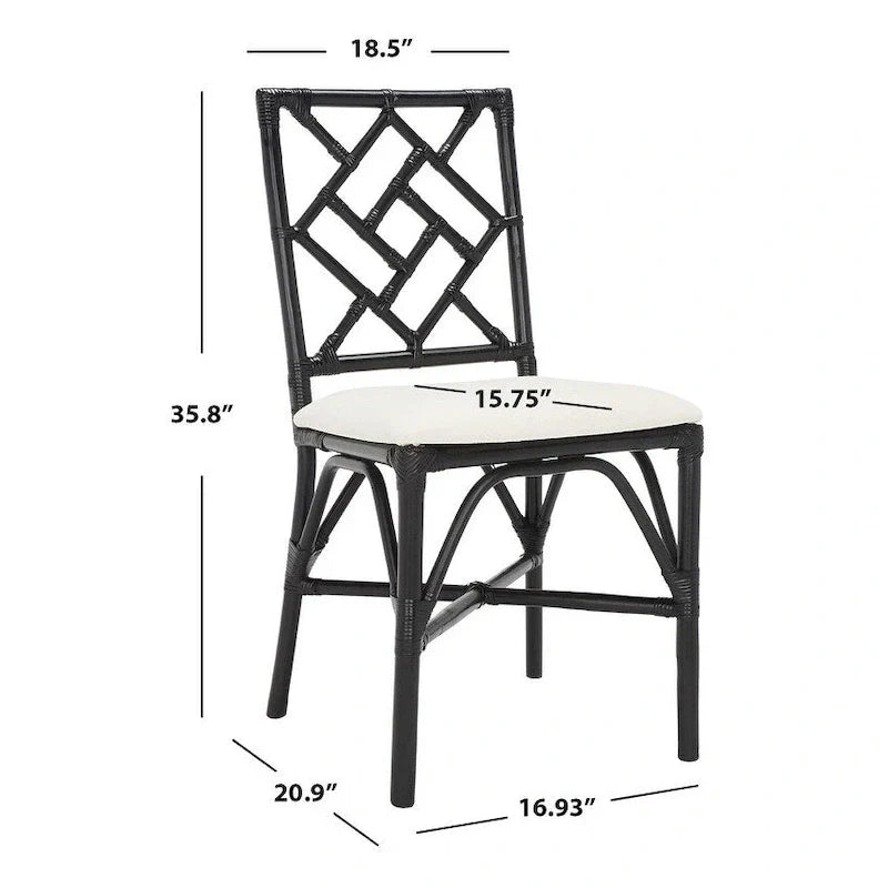 Set of 2 SAFAVIEH Maye Rattan Accent Chairs with Cushions - Dimensions: 18.5" W x 20.9" L x 35.8" H - image 15