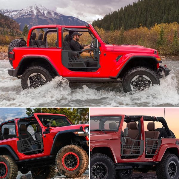 Off Road Safari Tubular Doors Compatible with 2018-2023 Wrangler JL 4 Door – Set of 4 Fat Tube Half Doors for Adventure - image 3