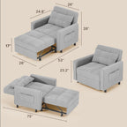 Sofa Bed Chair 3 in 1 Convertible Pullout Single Sleeper Chair Bed Spacious Multifunctional Sofa - image 32